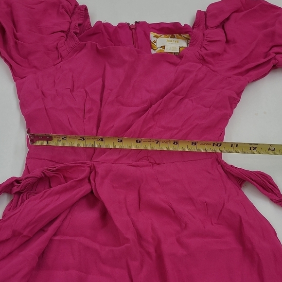 Anthropologie Maeve Pink Faux Wrap Asymetrical Dress Size 2 - Picture 6 of 12